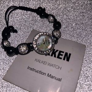 Nikken vintage black crystal rhinestone watch magnet new in packaging